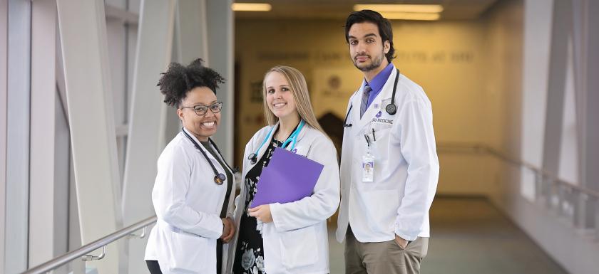 Medical Students in Skywalk