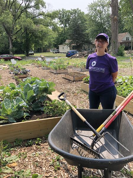 Photo of SIU staff working in community gardens