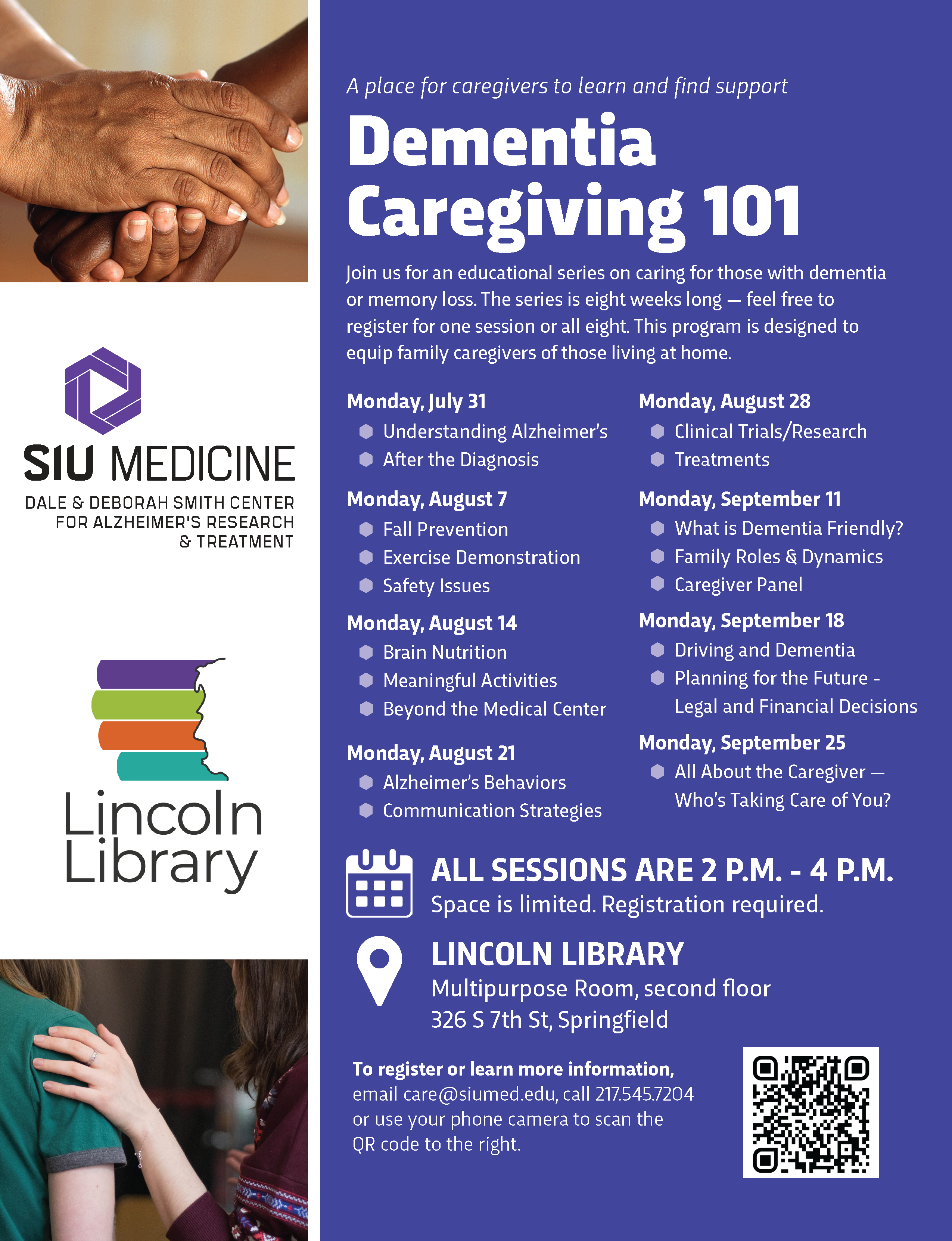 Dementia Caregiving 101 flyer