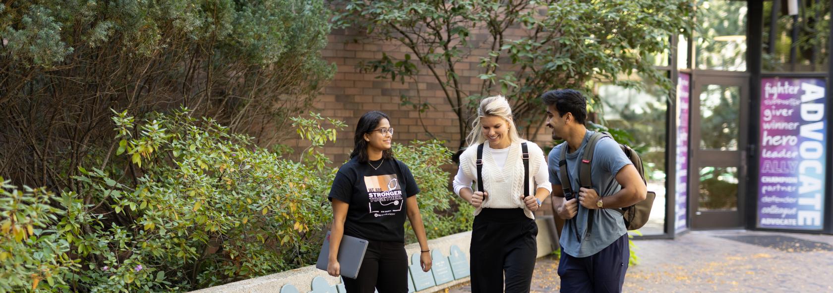 Medical Students in Courtyard