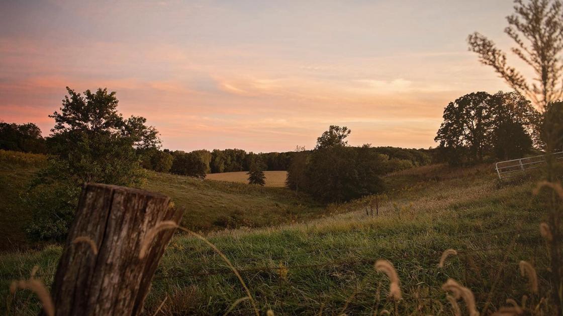 Rural Field with Sunset