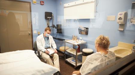 Medical students working in observation at SIU School of Medicine