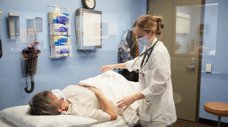 Medical students working in observation at SIU School of Medicine