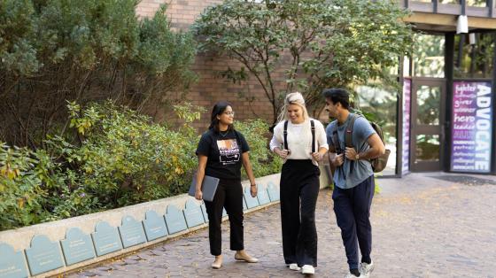 Medical Students in Courtyard