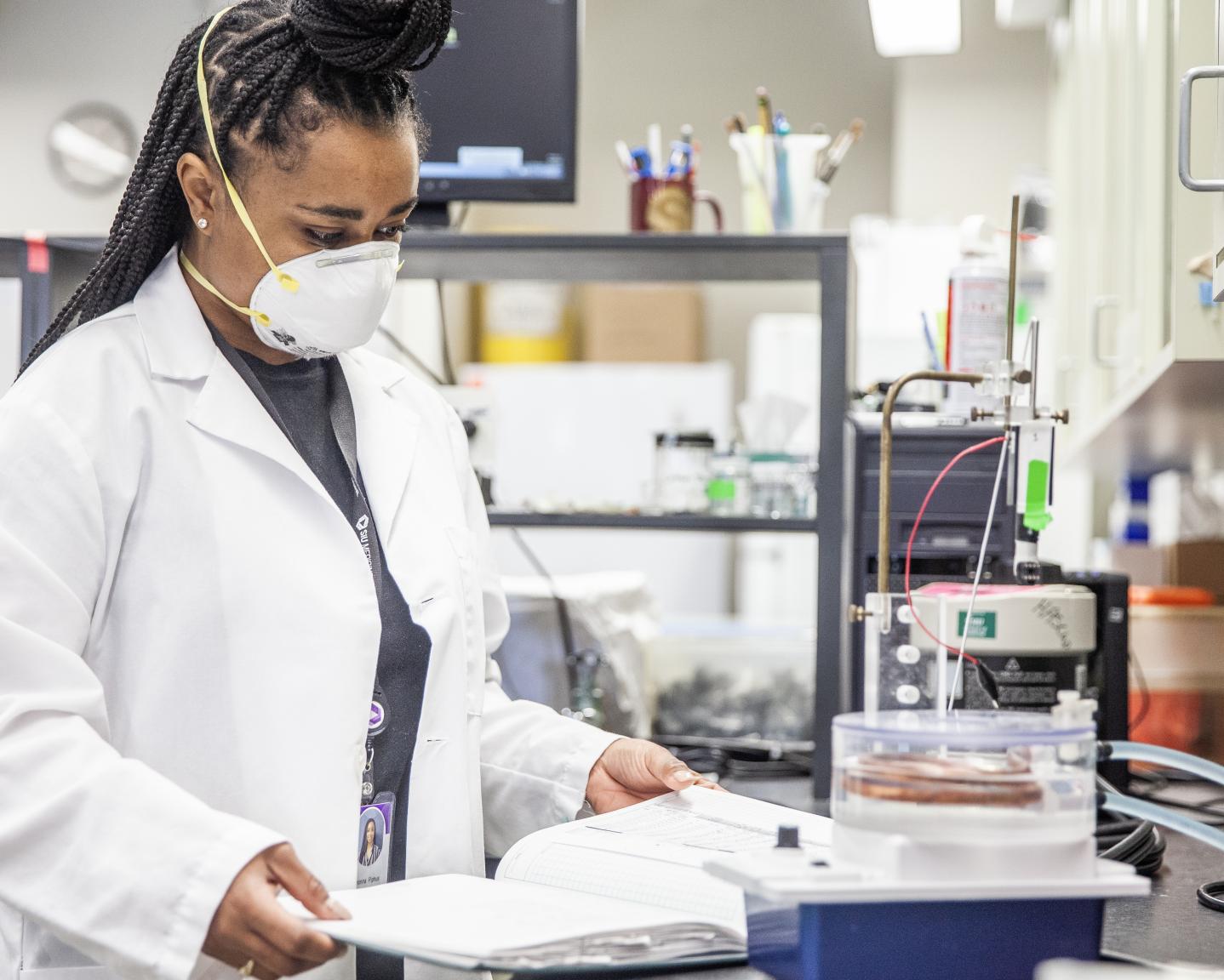 Researcher working in the lab