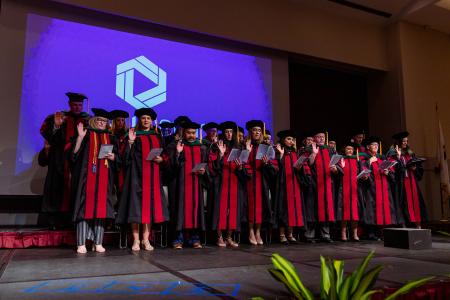 Image of the SIU DMSc class of 2021 taking the PA Oath